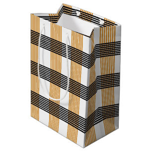 Braune Karierte Karo-Muster Mittlere Geschenktüte