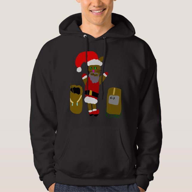 Braune Katzen, gekleidet als Santa-Klausel Hoodie (Vorderseite)
