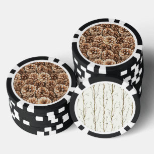 Braune Kiefernzapfen Natur Pokerchips