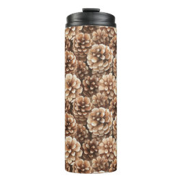 Braune Kiefernzapfen Thermosbecher