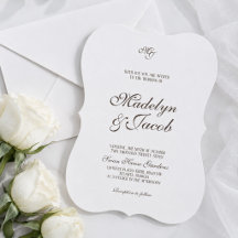 Braune klassische Hochzeitseinladungen