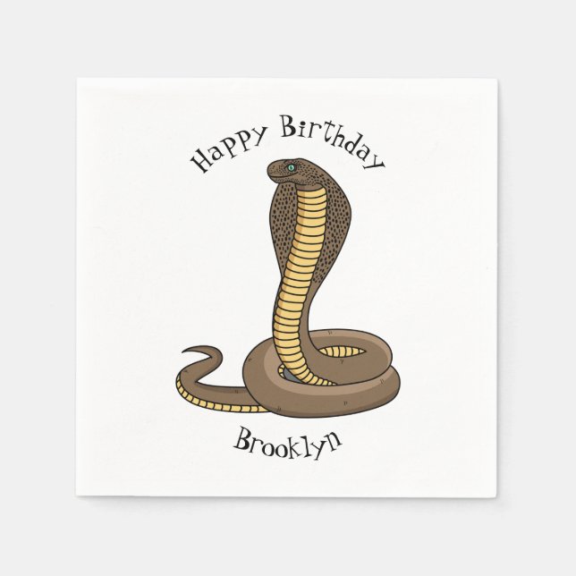 Braune Kobra Serviette (Vorderseite)