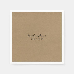 Braune Kraft Minimal Moderne Hochzeit Serviette