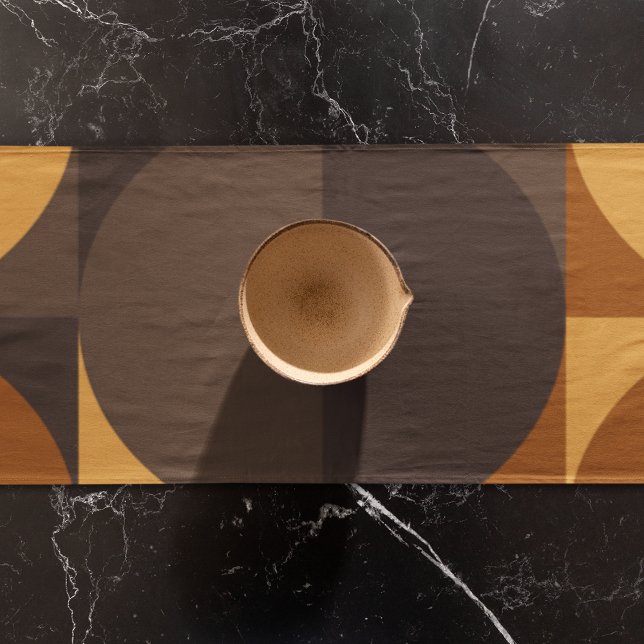 Braune Kreise Großer Tischläufer (Geometric shape  table runner)