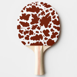 Braune Kuh Spots Print Cowboy Bauer Tischtennis Schläger