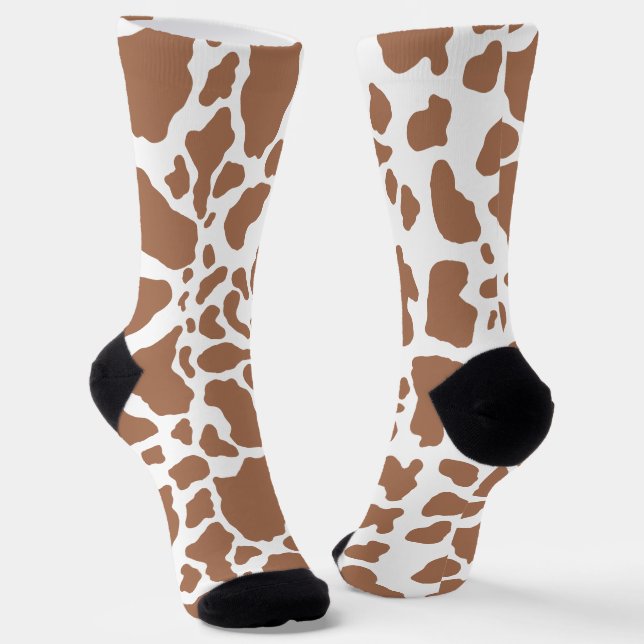 Braune Kuh-Spots Tierdruckmuster Socken (Gewinkelt)
