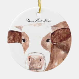 Braune Kuh Wasserfarbe Animal Farm Schottisch Cust Keramik Ornament