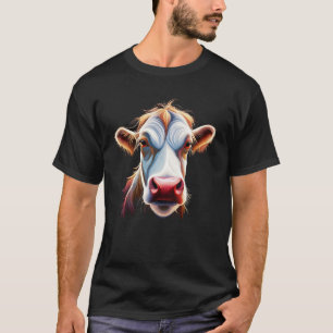 Braune Kuh weiße Kuh Kopf Kuh Schädel Bauer Kühe T-Shirt