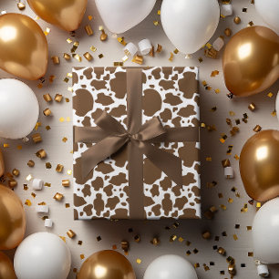 Braune Kuhflecken Faux-Rindledermuster Geschenkpapier