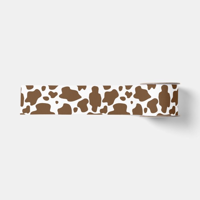 Braune Kuhstumpf Imitate Cowhide Muster Ripsband (Vorderseite)