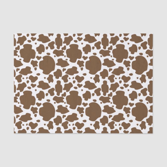 Braune Kuhstumpf Imitate Cowhide Muster Seidenpapier (Vorderseite)