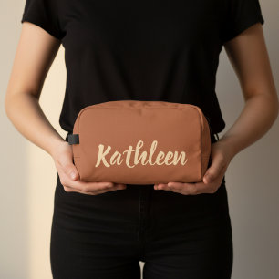 Braune Kulturbeutel-Reisetasche für Frauen oder Mü Waschbeutel