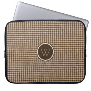 Braune Laptop-Hülle mit Rose-Gold-Hahnentritt-Must Laptopschutzhülle