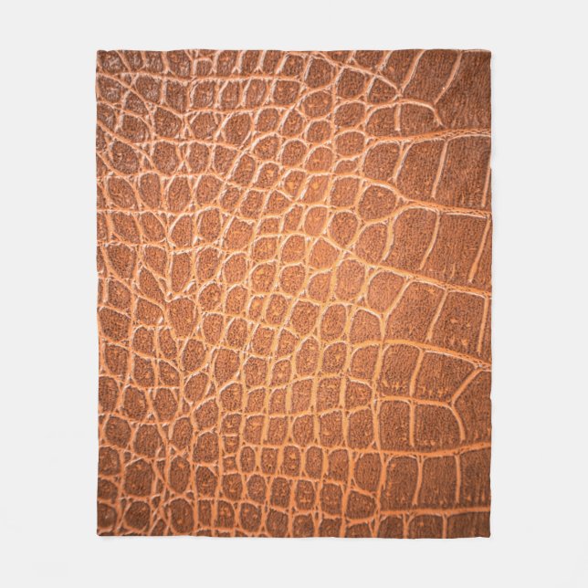 Braune Lederstruktur Hintergrundhaut,abstrakt Fleecedecke (Vorderseite)