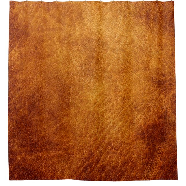 Braune Ledertextur Duschvorhang (Vorderseite)