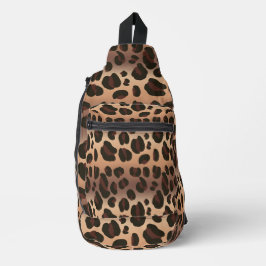 Braune Leopard Print Crossbody Sling Bag