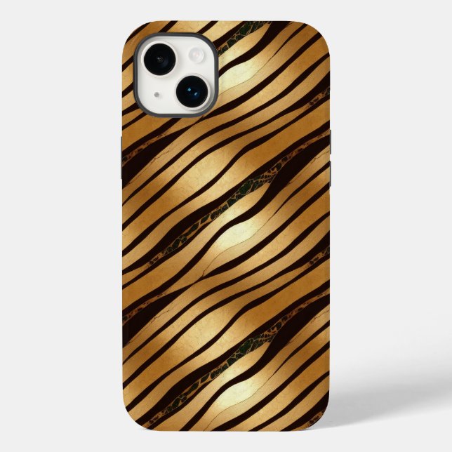 Braune Leopard-Streifen Case-Mate iPhone 14 Plus Hülle (Rückseite)