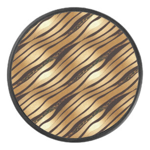 Braune Leopard-Streifen Eishockey Puck