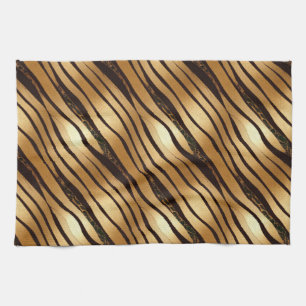 Braune Leopard-Streifen Geschirrtuch