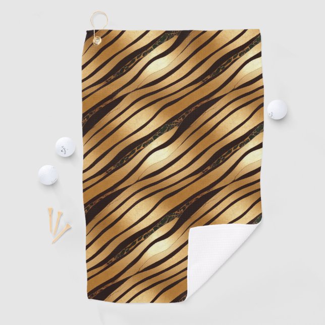 Braune Leopard-Streifen Golfhandtuch (Insitu)