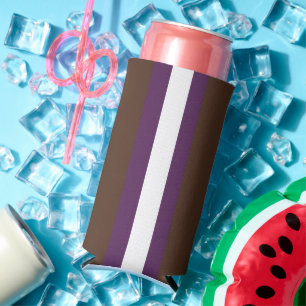 Braune, lila und weiße Streifen Selters Dosenkühler