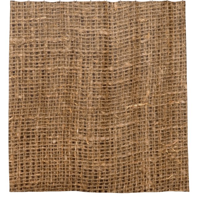Braune Linen Leinwand Textur Duschvorhang (Vorderseite)