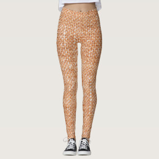 Braune Linen Leinwand Textur Hintergrund Leggings