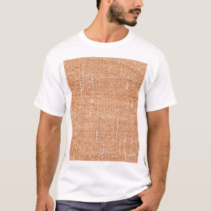 Braune Linen Leinwand Textur Hintergrund T-Shirt