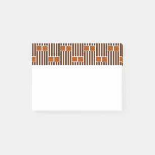 Braune Linien und Boxen Post-it Klebezettel