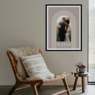 Braune Lombard-Linien-Bogen-Personalisierte-Foto-K Poster