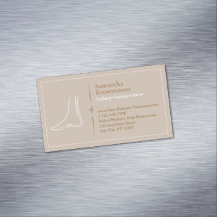 Braune Minimale Fußmassage-Podologie Magnetische Visitenkarte