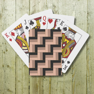 Braune Mocha-Schwarze Geometrische Rechtecke Spielkarten