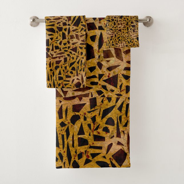 Braune Mosaikglasplatte Moderner Chic Badhandtuch Set (Insitu)