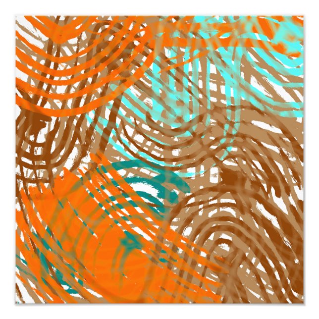 Braune, orangefarbene und Aquamarine Boho-Earth-To Fotodruck (Vorne)