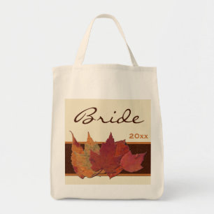 Braune Orangen Elfenbein Getrocknete Blätter Bride Tragetasche