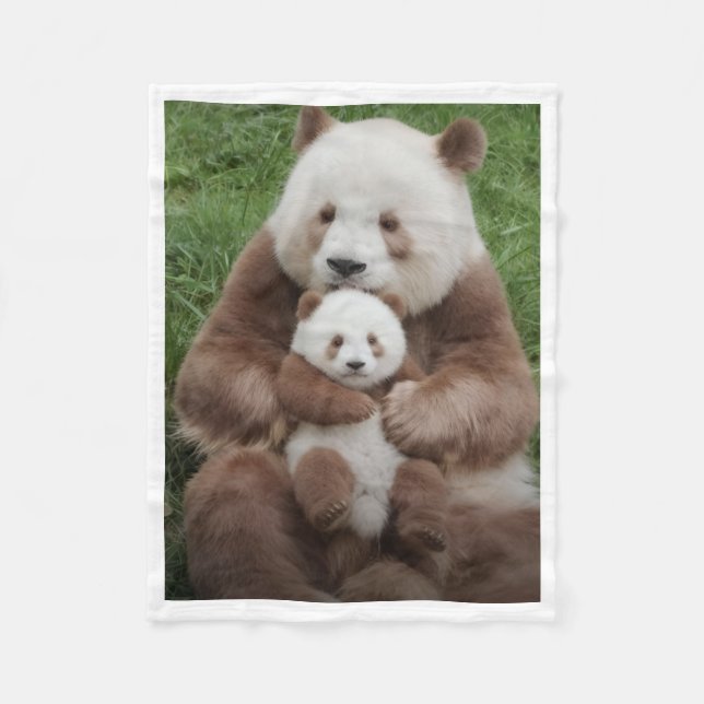 Braune Pandas Mutter und Baby Decke (Vorderseite)