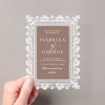Braune Papier-Spitzen-Unterlage Old Money Hochzeit