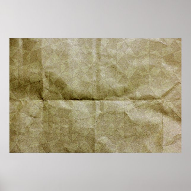 Braune Papierfalte. Mach das Papier kaputt. Hinter Poster (Vorne)