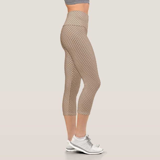 Braune Pünktchen-Leggings Capri Leggings (Rechts)