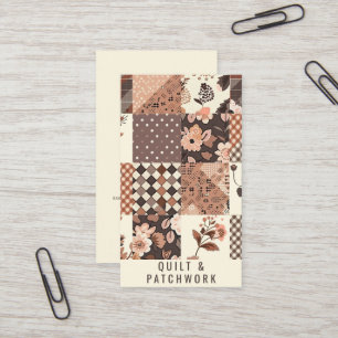Braune Quilt-Patchwork-Handmade-Kleidung Visitenkarte