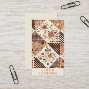 Braune Quilt-Patchwork-Handmade-Kleidung Visitenkarte