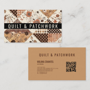 Braune Quilt-Patchwork-Handmade-Kleidung Visitenkarte