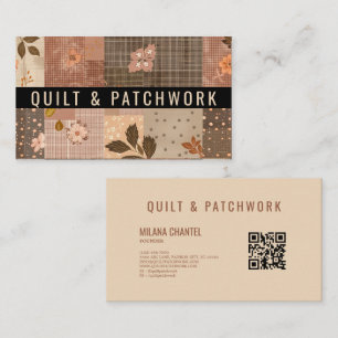 Braune Quilt-Patchwork-Handmade-Kleidung Visitenkarte