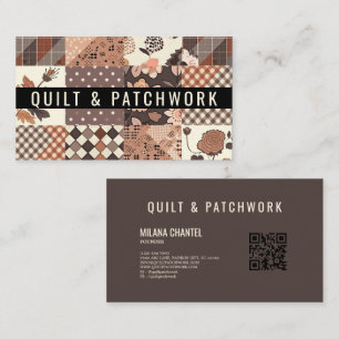 Braune Quilt-Patchwork-Handmade-Kleidung Visitenkarte