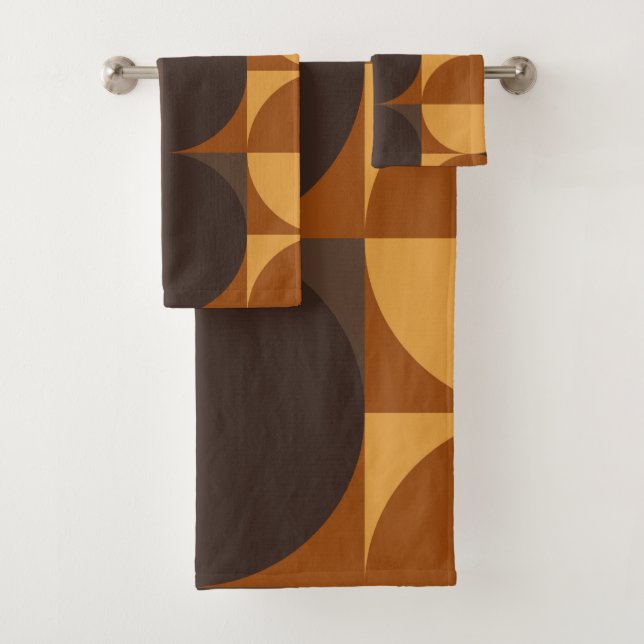 braune Retrokreise Badhandtuch Set (Insitu)