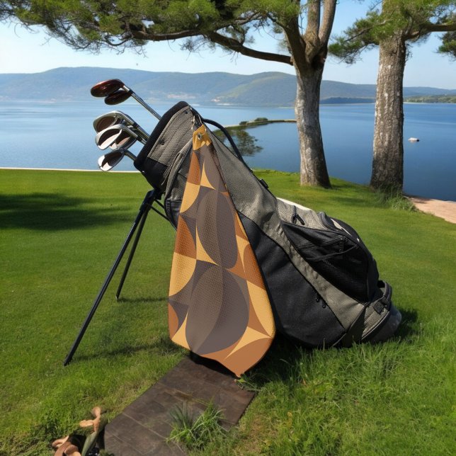 braune Retrokreise Golfhandtuch (Golf Towel)