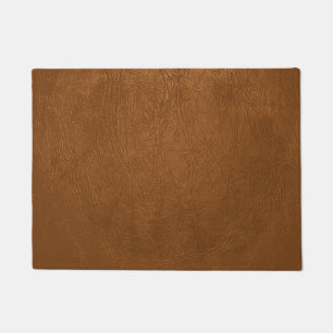 Braune Rindleder-Ledertextur-Optik Fußmatte