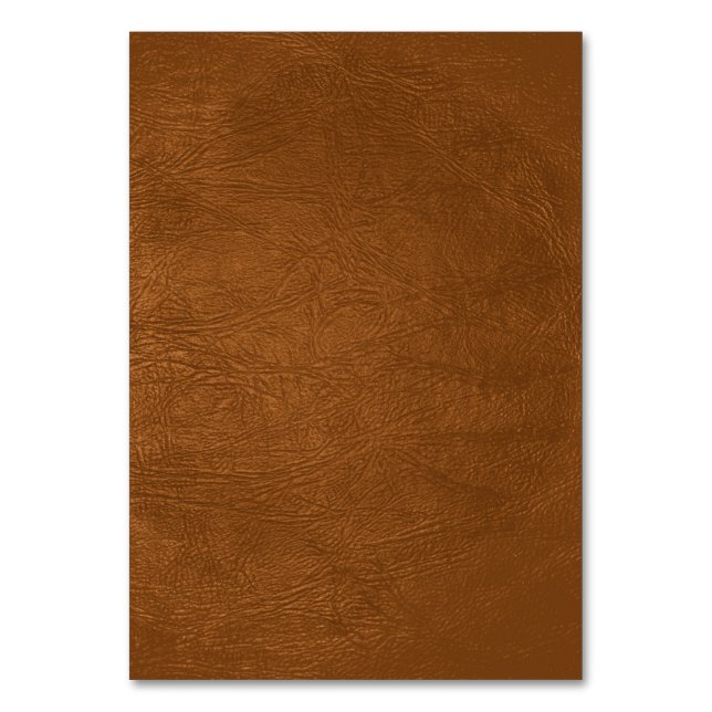 Braune Rindsleder-Ledertextur-Optik Tischnummer (Rückseite)
