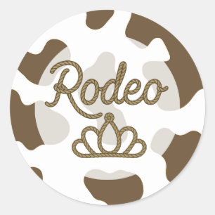 Braune Rodeo-Queen-Country-Western-Tiara-Krone Runder Aufkleber