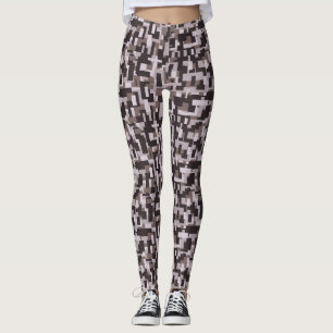 Braune/rosa Camouflage Frauen Leggings